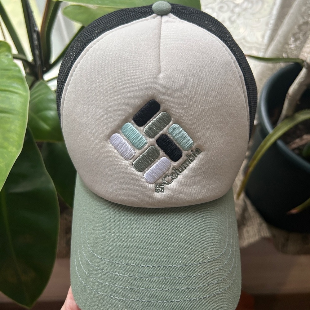Columbia Green and Black Logo Mesh Trucker Hat
